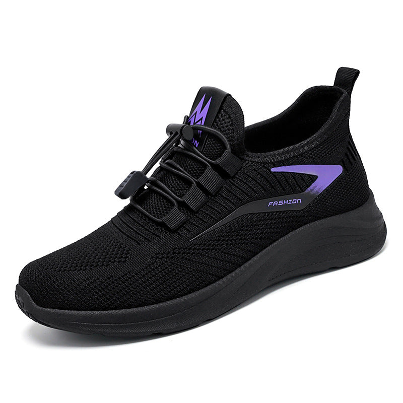 Ladies' lightweight knit sneakers with quick closure, breathable sock construction and shock-absorbing EVA sole Mune Fashion
