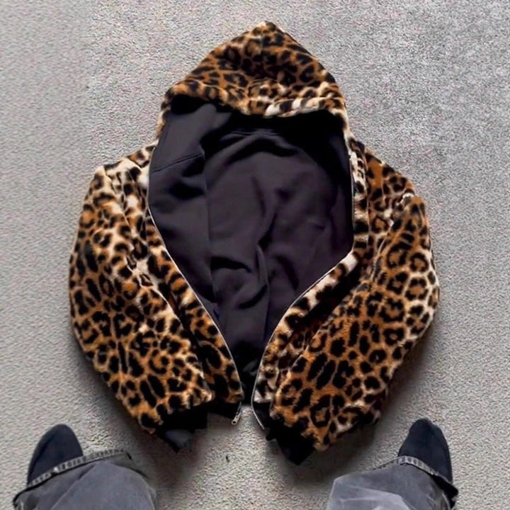 Women's Sporty Jacket with Leopard Inner Lining Mune