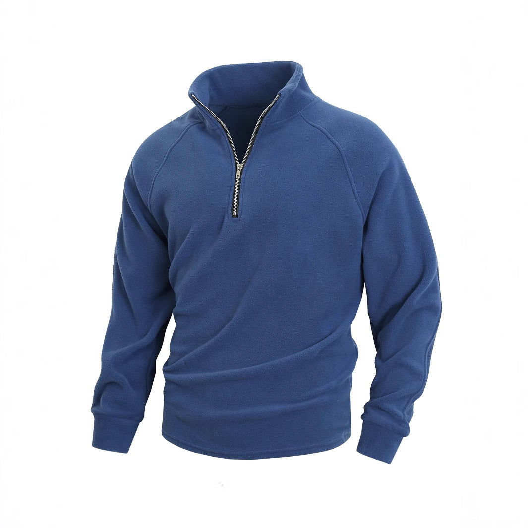 Men's fleece pullover with half zipper Mune Fashion
