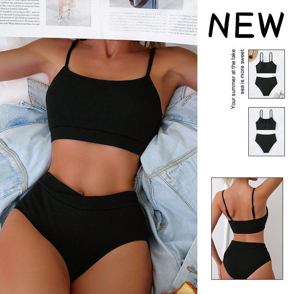 Women's high-waisted bikini set with textured top Mune Fashion