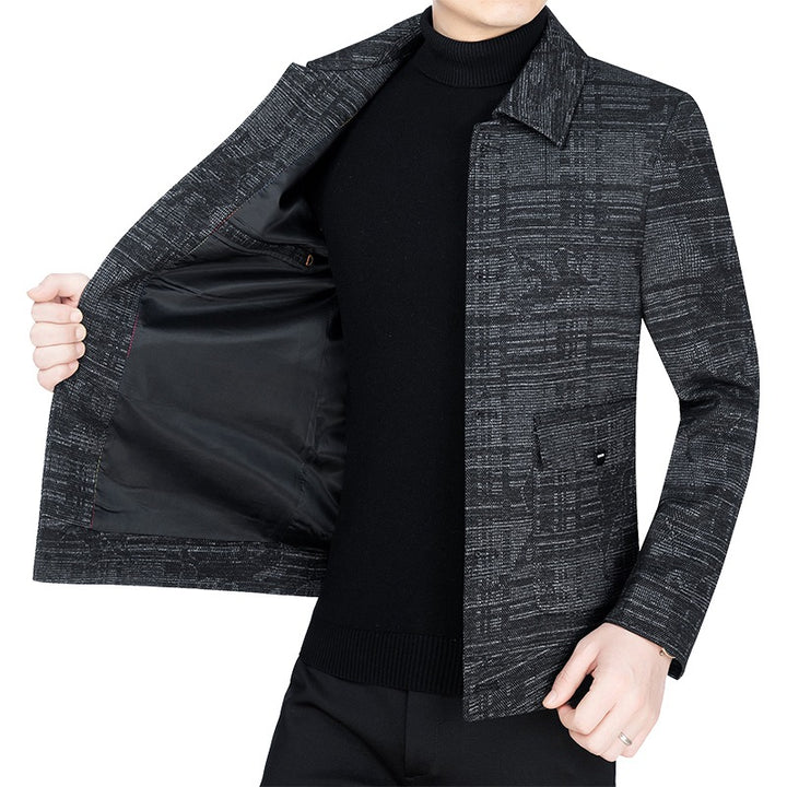 Men's short jacket in structured WMune fashion look with shirt collar and button placket Mune Fashion