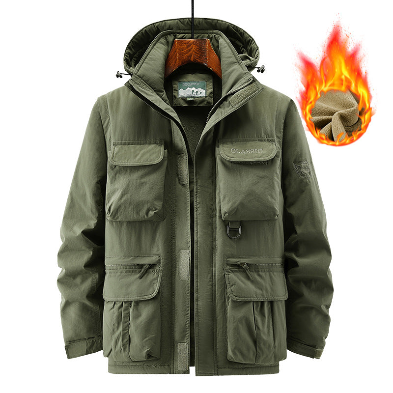 Men's Outdoor Field Jacket with fleece-lined thermal inner lining and multiple pockets Mune Fashion