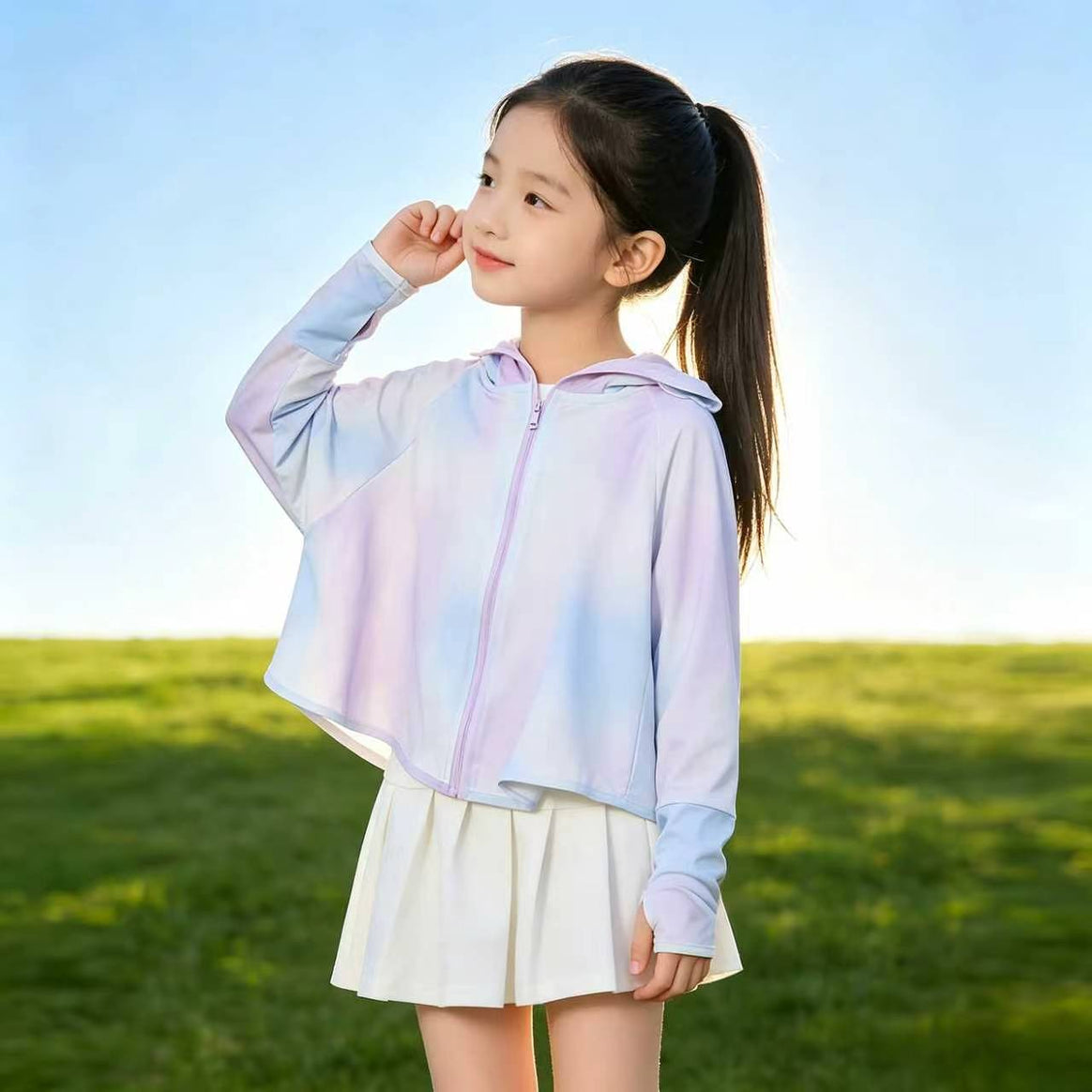 Girls fashionable hoodie jacket with light UV protection Mune Fashion