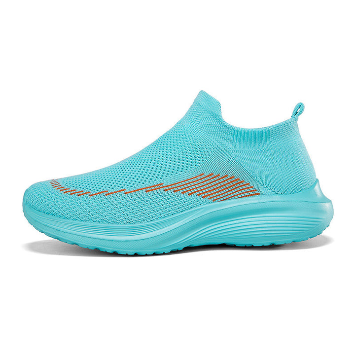 Unisex nan elastic slip-on leisure shoe with sock-like entry, contoured wave cushioning sole and non-slip profile sole Mune Fashion