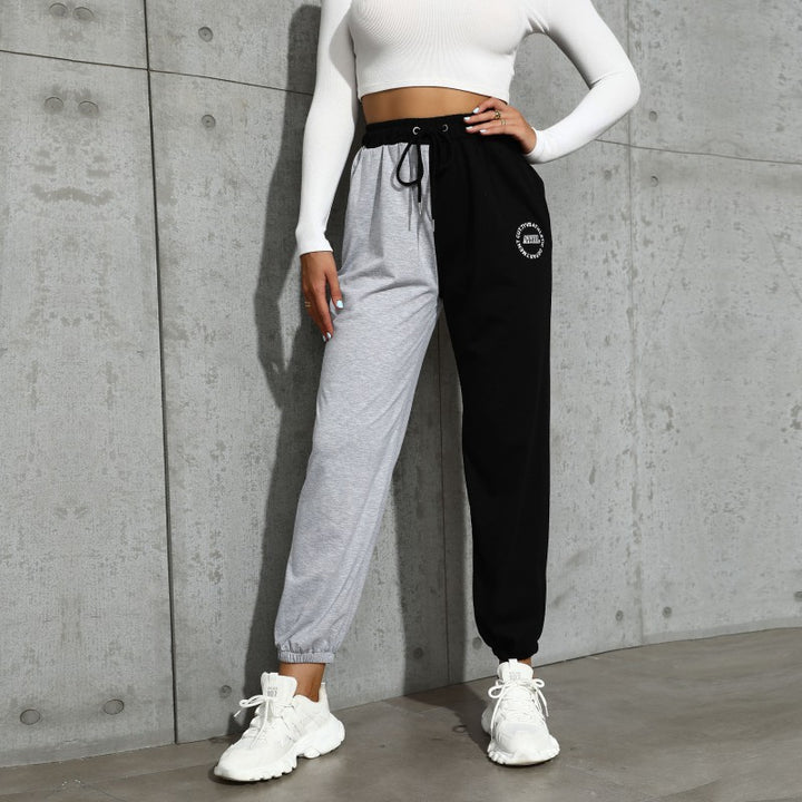 Women's Casual Track Pants with High Elastic Waistband, Drawstring, Side Pockets and Elastic Cuffs Mune Fashion