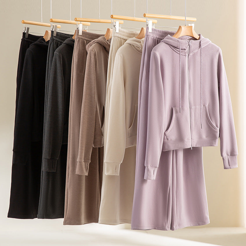 Women's wide lounge pants with elastic waistband and side pockets Mune Fashion