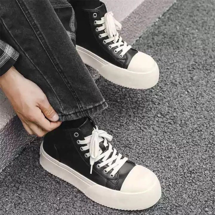 Women's High-Top Sneakers with Stylish Platform and Durable Upper Material Mune Fashion