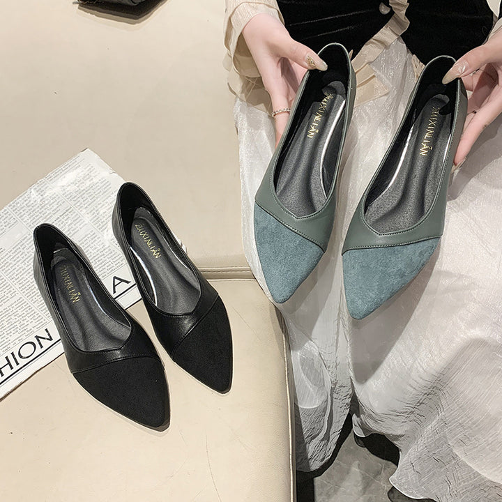 Women's pointed slip-on flats in a material mix with ergonomic comfort footbed and flexible profile outsole Mune Fashion