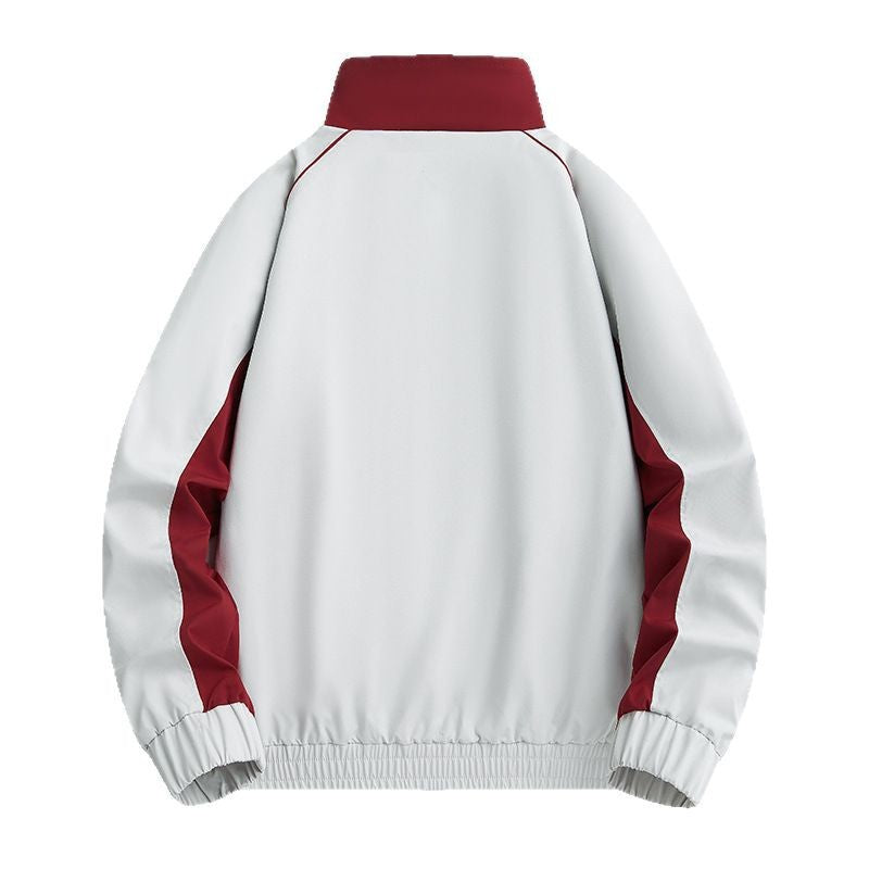 Men's Lightweight Athletic Softshell Training Jacket with Contrast Panels, Stand Collar & Elastic Hem Mune Fashion