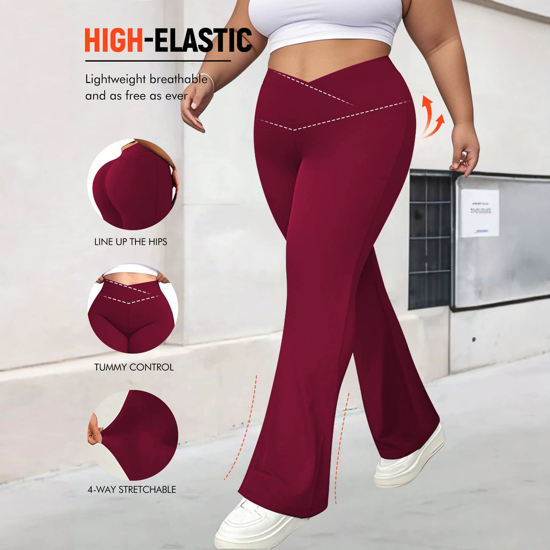 Ladies high-waisted shaping bootcut leggings with tummy control and 4-way stretch Mune Fashion