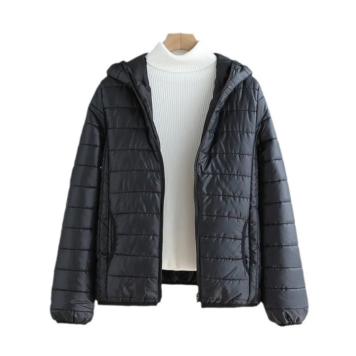 Women's padded hoodie jacket with light thermal filling and hidden zipper Mune Fashion