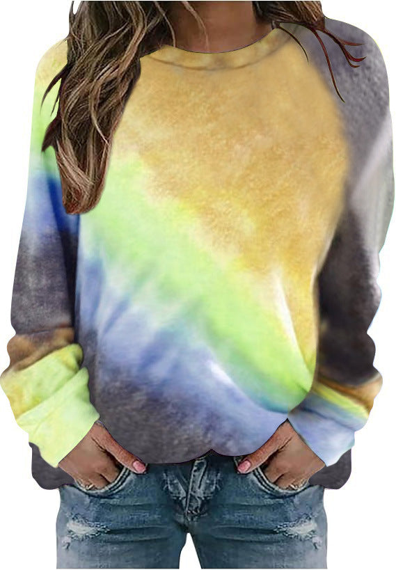 Women's Oversize Batik Sweatshirt with Round Neck and Soft Ribbed Cuffs Mune Fashion