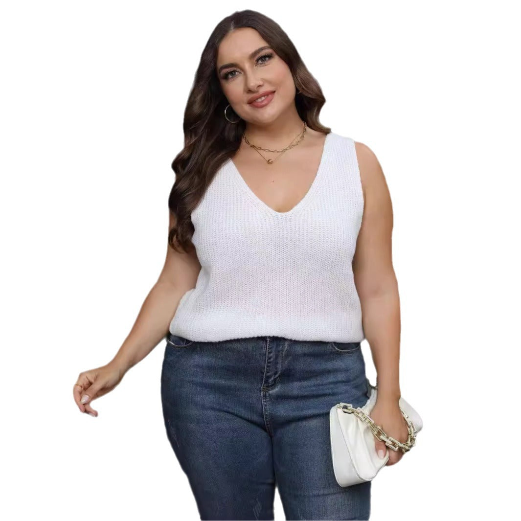 Women's airy knit top with V-neck Mune Fashion