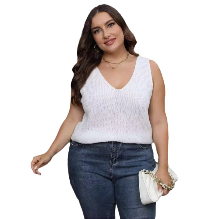 Women's airy knit top with V-neck Mune Fashion