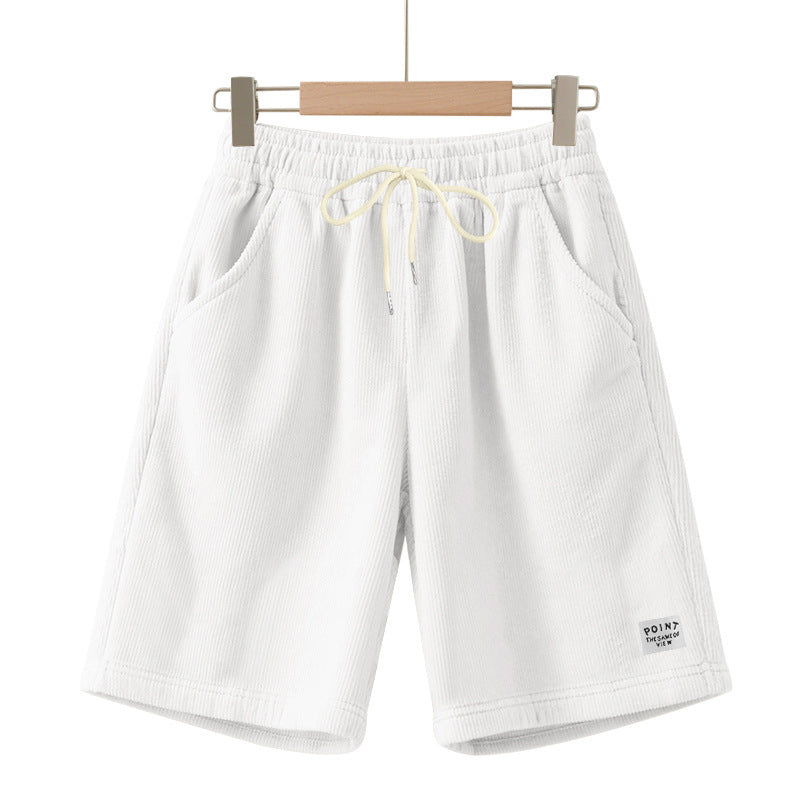 Men's knee-length lounge shorts in ribbed structure jersey with elastic drawstring waistband and patch pockets Mune Fashion