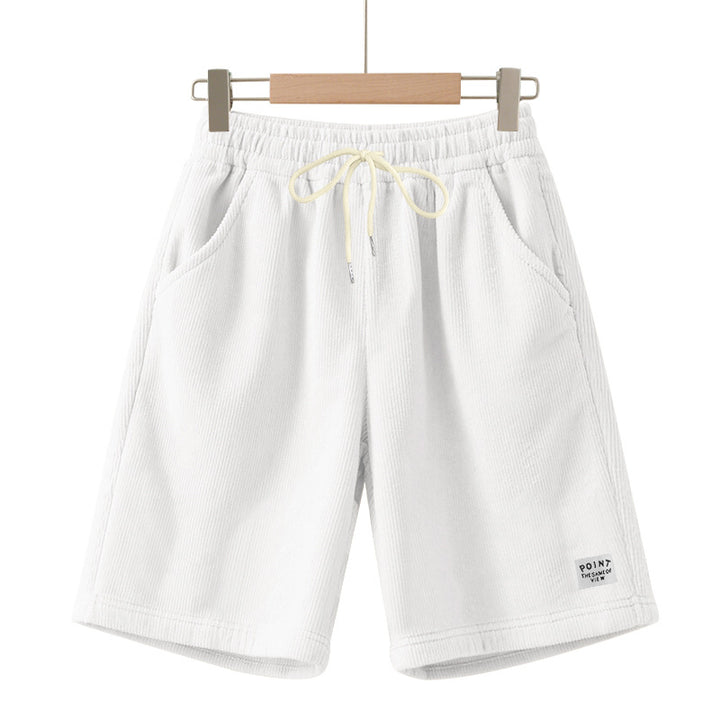 Men's knee-length lounge shorts in ribbed structure jersey with elastic drawstring waistband and patch pockets Mune Fashion