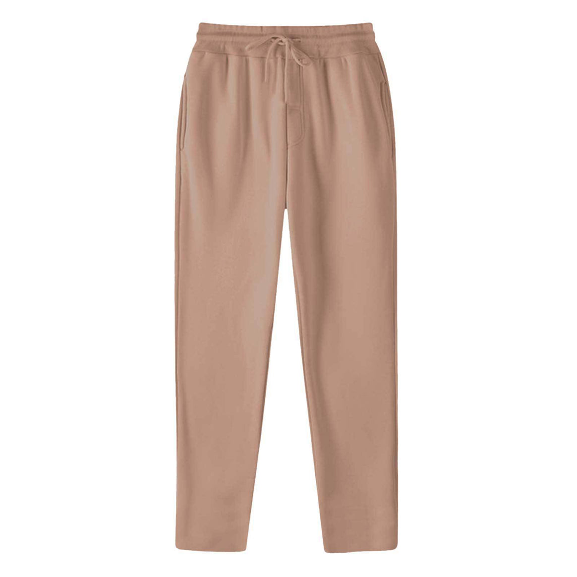 Men's straight-cut sweatpants made of mottled cotton blend with elastic waistband, drawstring, and side pockets Mune Fashion