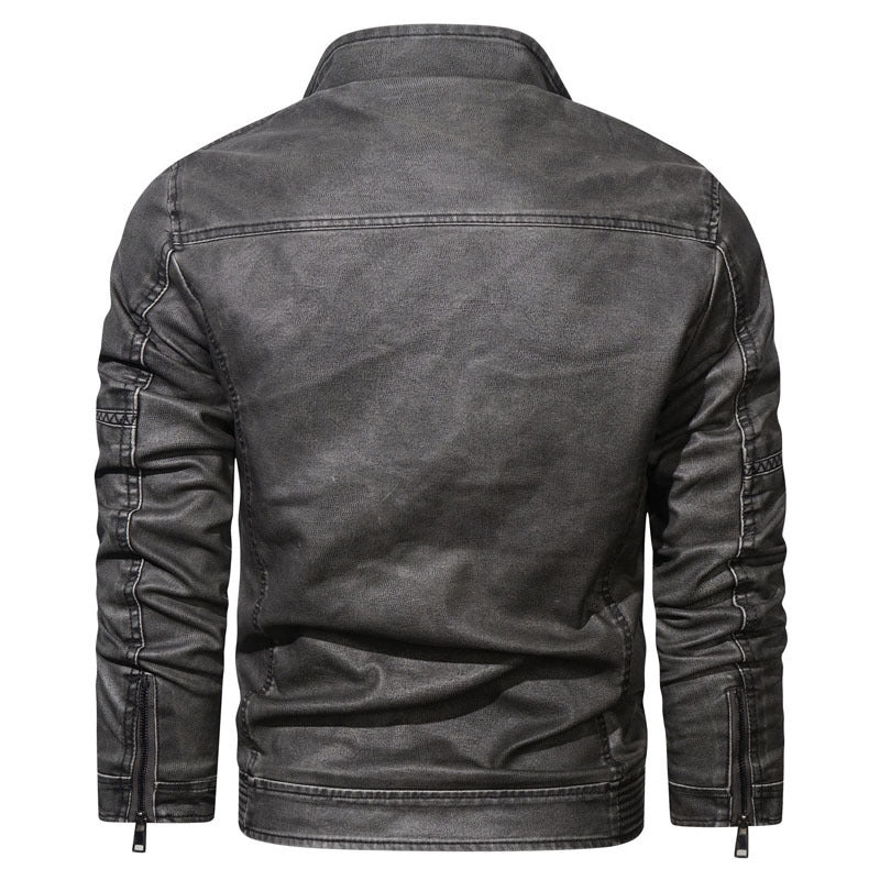 Men's pilot-style denim jacket with slim fit and zip-front Mune Fashion
