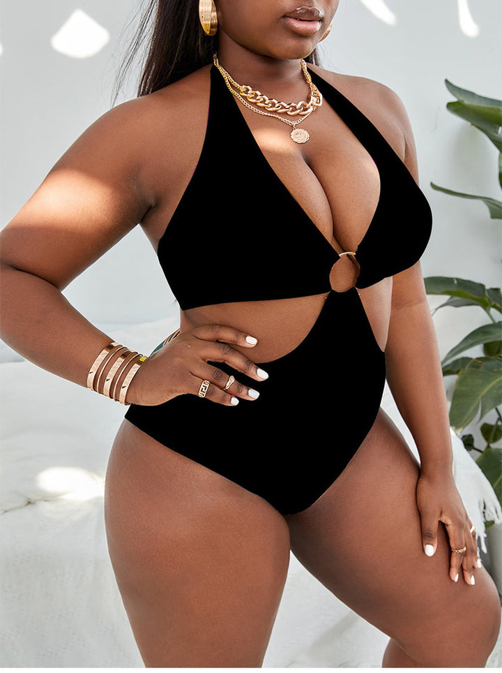 Women High Neck Cut-Out Swim Top Mune Fashion