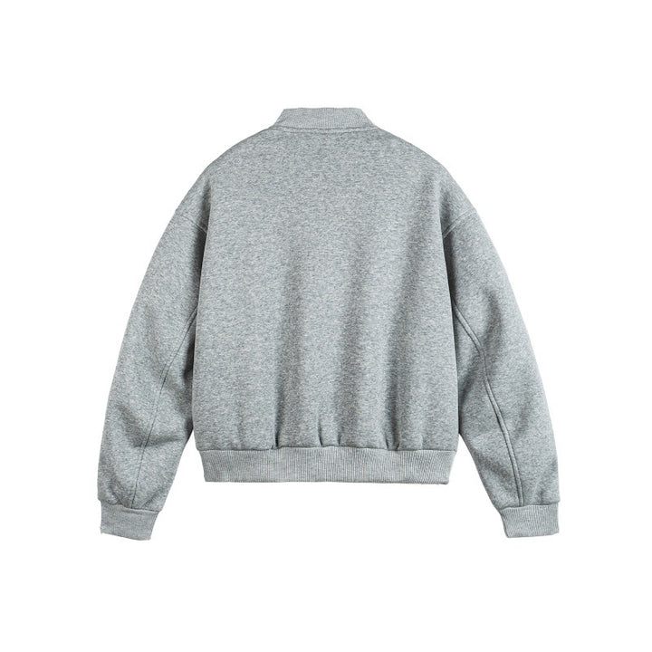 Unisex Boxy Sweat Jacket with full zip, badge applications and ribbed hem Mune Fashion