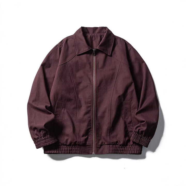 Men's Boxy Field Jacket in Utility Look with Stand-up Collar, Full-length Zipper and Elastic Hem Mune Fashion