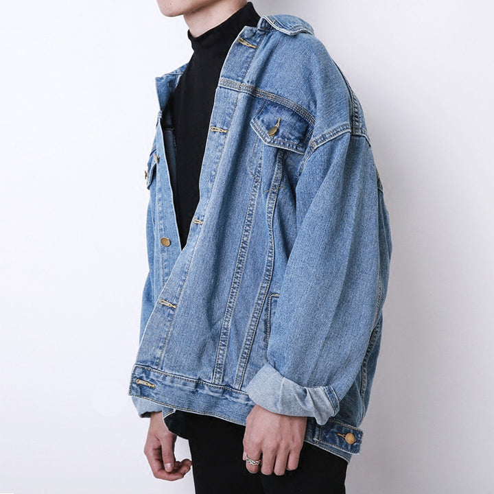 Men's Loose Fit Denim Jacket Mune Fashion