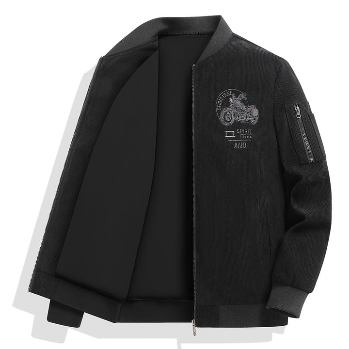 Men's Stylish Bomber Jacket with Stylish Motorcycle Design Mune Fashion