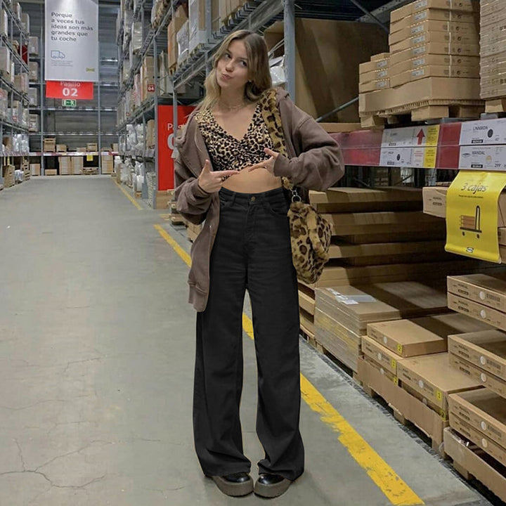Women's high-waisted wide waistband pants in retro style Mune Fashion
