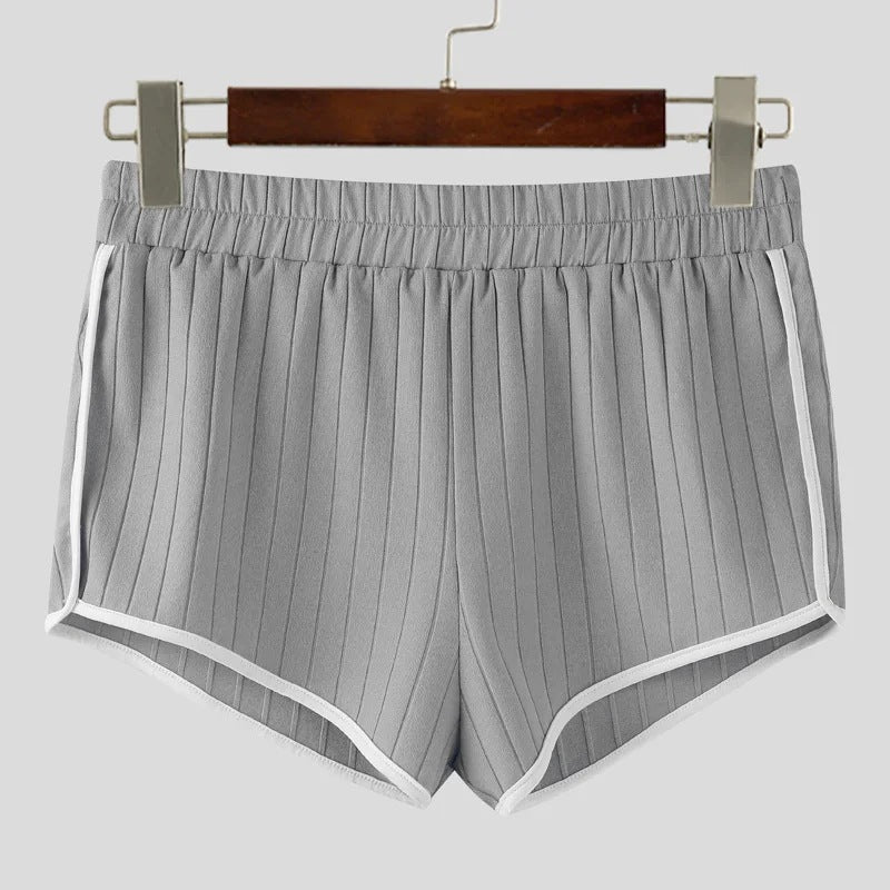 Women's pleated casual shorts with elastic comfort waistband and contrast piping Mune Fashion