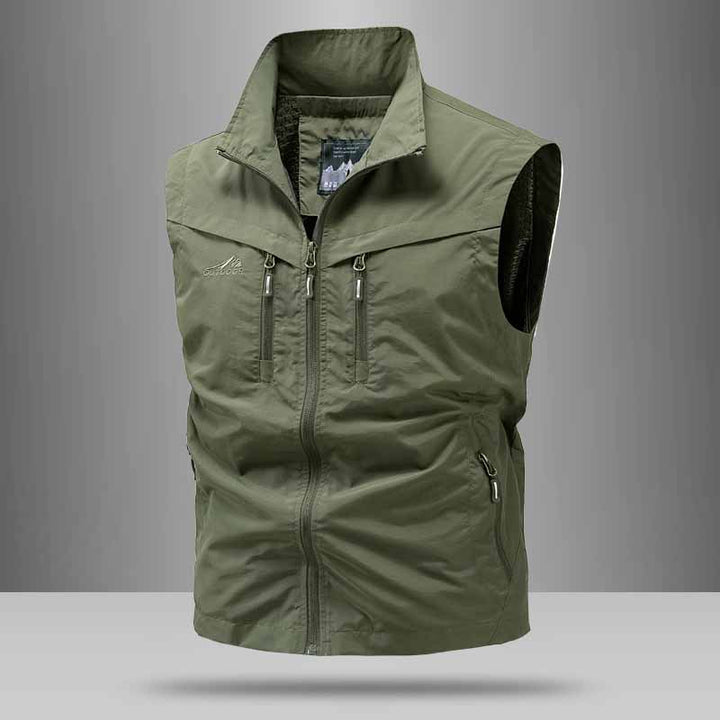Men's Technical Utility Vest with High Collar and Multi-Pockets Mune Fashion