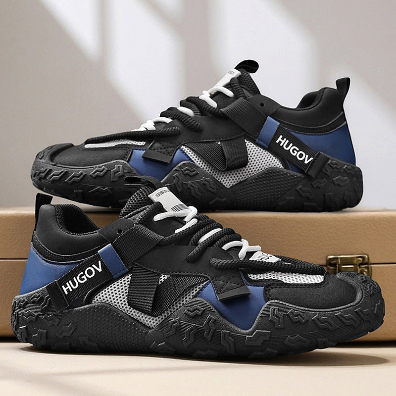 Men's multi-material trekking sneaker with reinforced toe cap, cushioned heel support, and grippy off-road sole Mune Fashion