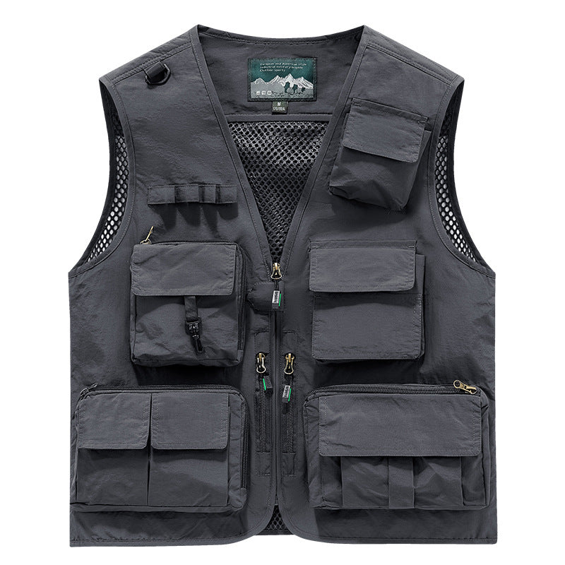 Men's Multifunctional Outdoor Vest with Numerous Pockets