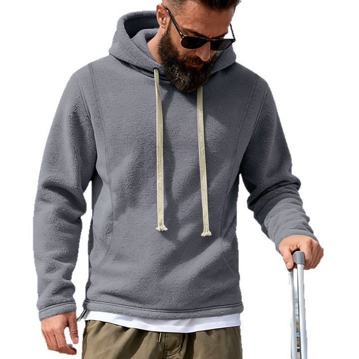 Men's fleece hoodie with teddy texture, hood, and relaxed fit Mune Fashion