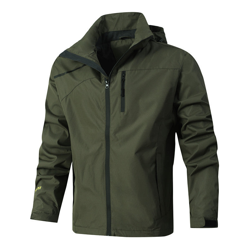 Men's Breathable Waterproof Softshell Jacket with Seam-Sealed Membrane and Packable Hood Mune Fashion