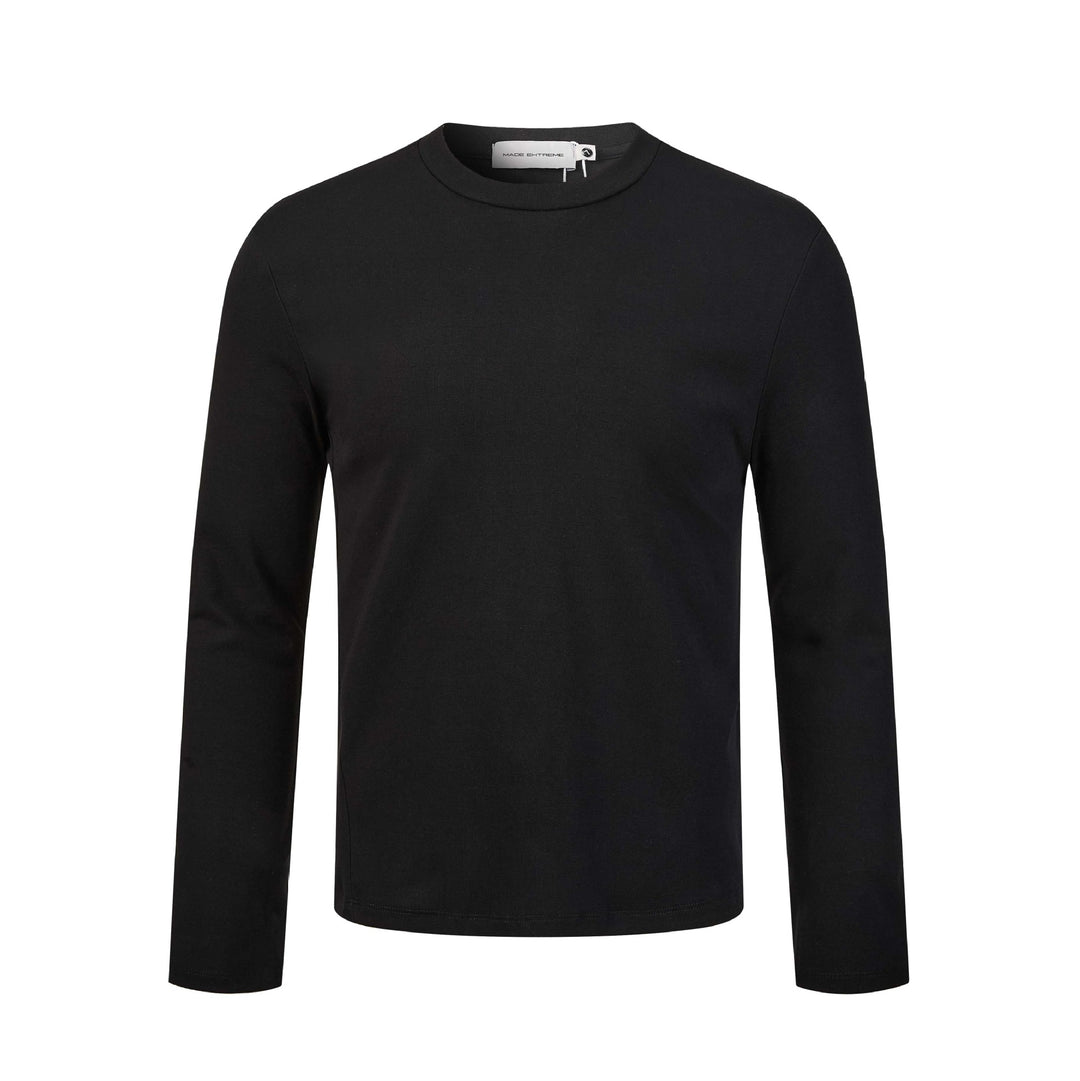 Unisex Fine Long Sleeve Basic Shirt with Round Neck and Slim Fit Mune Fashion