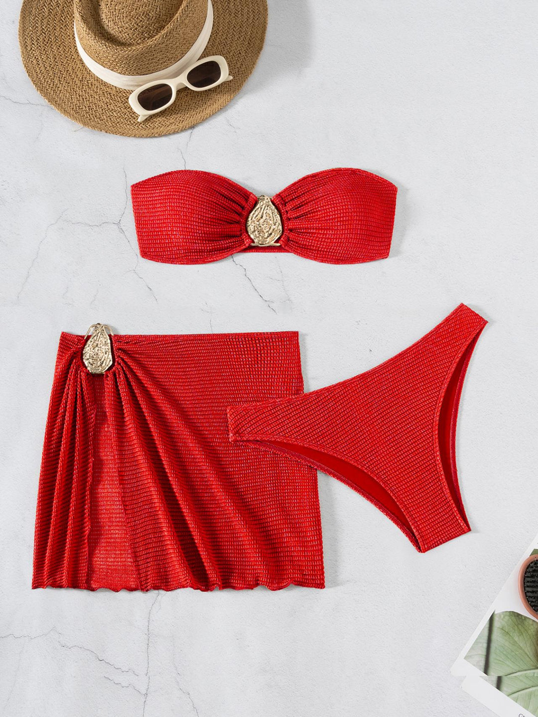 Ladies Bandeau Bikini Set with stylish pleat detail Mune Fashion