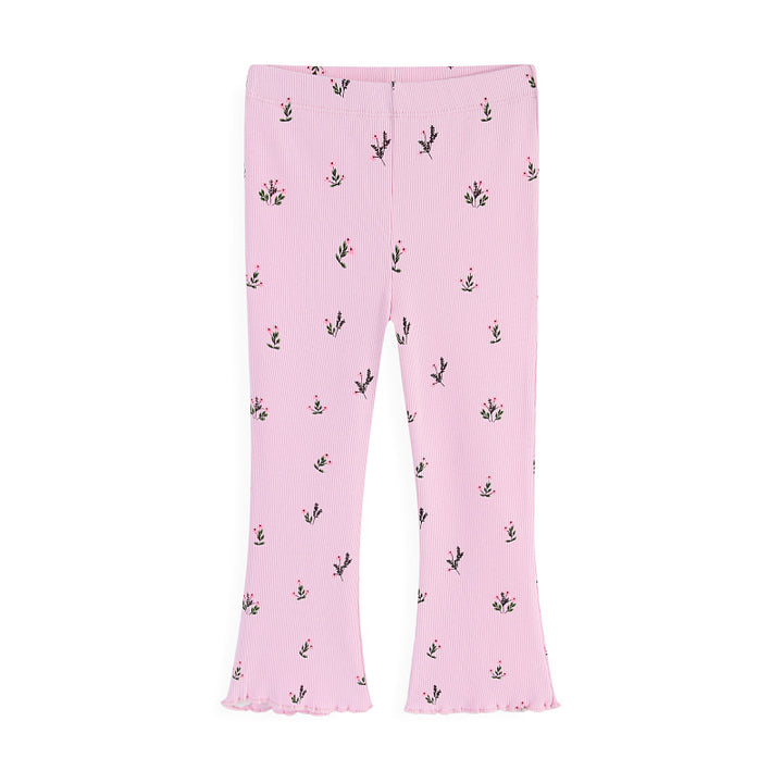 Girls Flared Leggings with Floral Pattern Mune Fashion