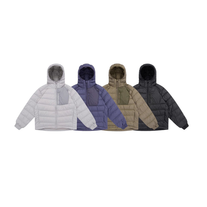 Men's lightly padded hooded jacket in boxy cut with technical inserts Mune Fashion