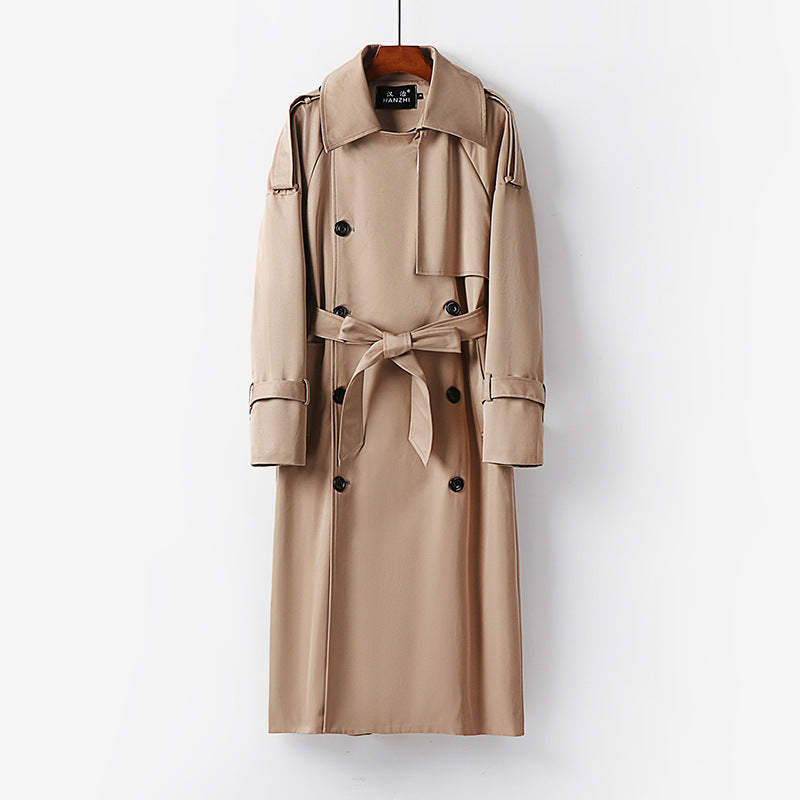 Men's Long Double-Breasted Trench Coat with Waist Belt, Epaulettes and Classic Shawl Collar Mune Fashion