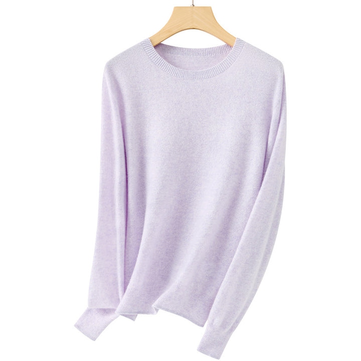 Women's fine round neck pullover made of ultra-light fine knit with ribbed cuffs Mune Fashion