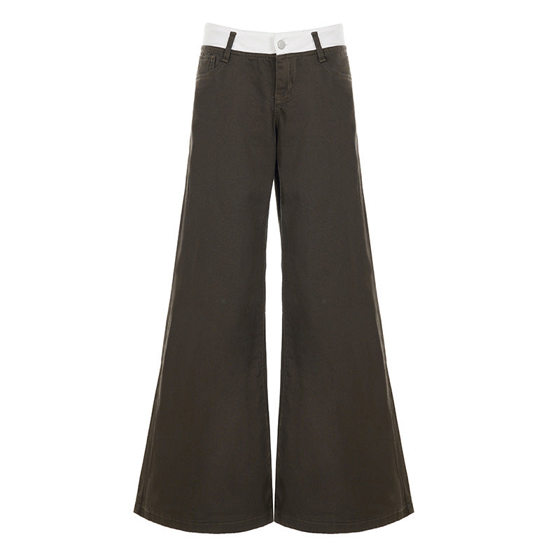 Women nan Highwaist culotte pants with wide leg and contrasting waistband detail Mune Fashion