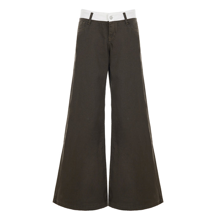 Women nan Highwaist culotte pants with wide leg and contrasting waistband detail Mune Fashion