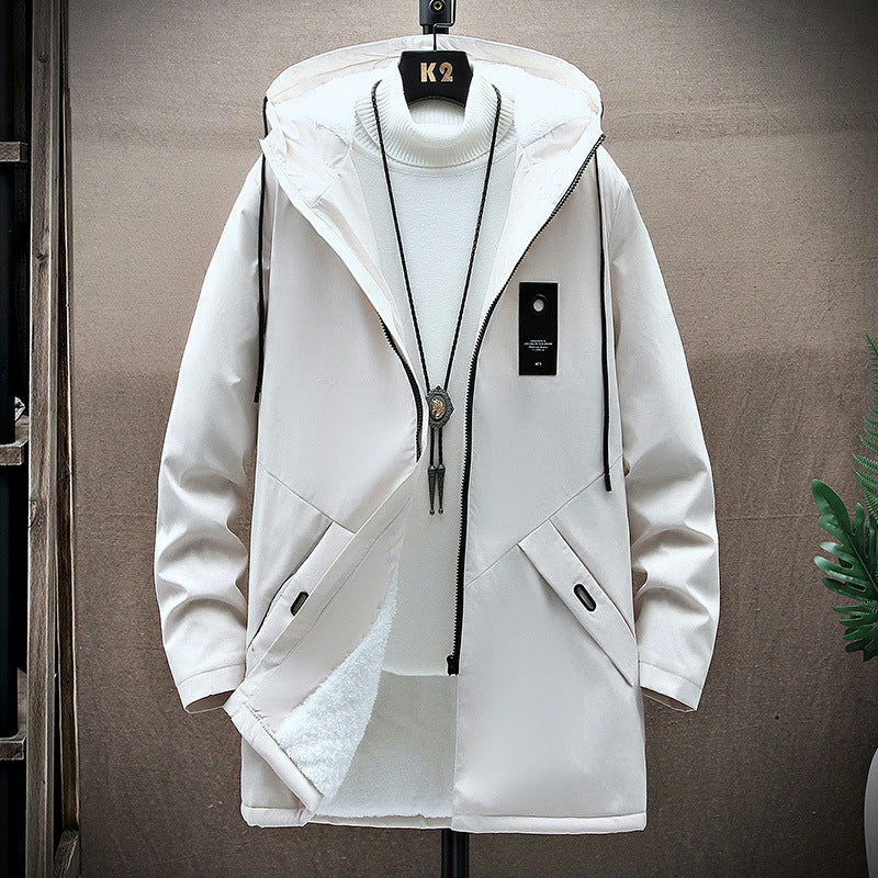 Men's padded parka with teddy lining, hood and concealed two-way zipper Mune Fashion