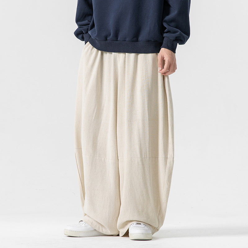 Men's extra wide cut balloon lounge pants with elastic waistband, deep drop crotch, and soft cotton blend Mune Fashion