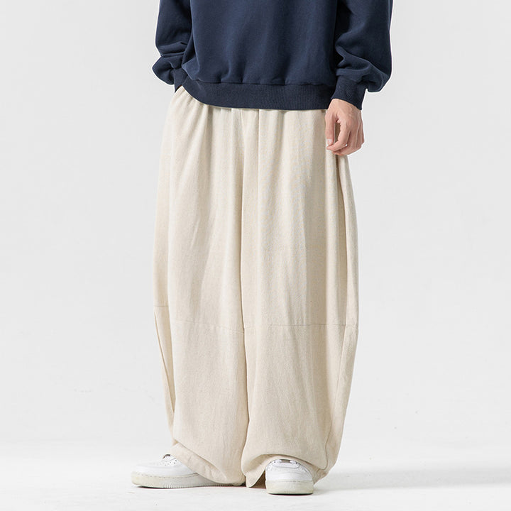 Men's extra wide cut balloon lounge pants with elastic waistband, deep drop crotch, and soft cotton blend Mune Fashion