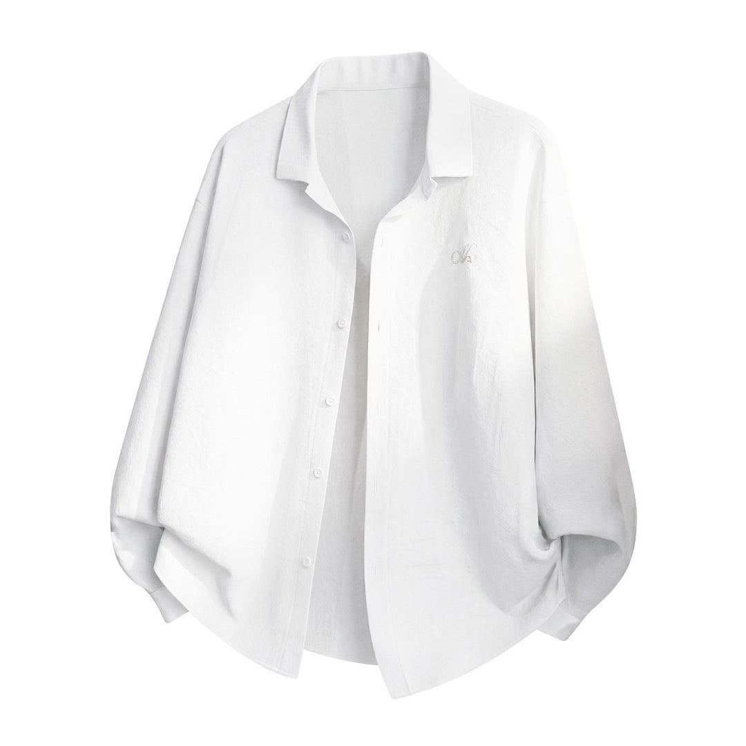 Unisex Oversize Shirt Jacket made of cotton-linen mix with boxy cut and subtle chest embroidery Mune Fashion