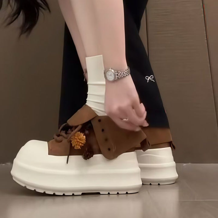 Women's Sporty Platform Sneakers with Playful Charms Mune Fashion