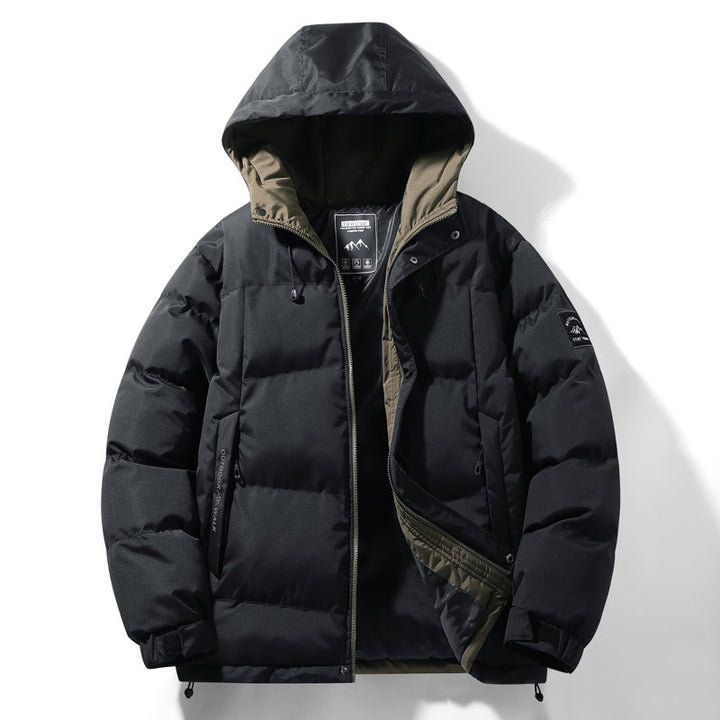 Men's Warm-lined Outdoor Jacket with Hood