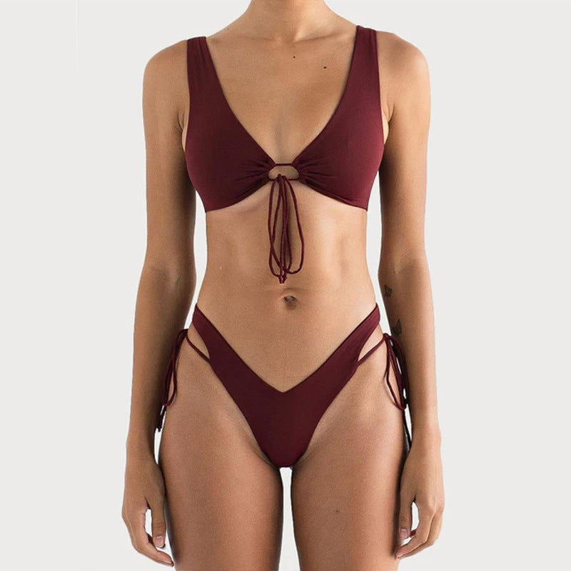 Women's Triangle Bikini with innovative cut and adjustable side ties Mune Fashion
