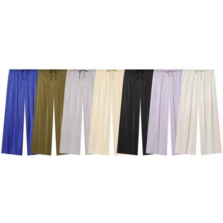 Women’s airy-wide Palazzo pants with elastic waistband and drawstring Mune Fashion